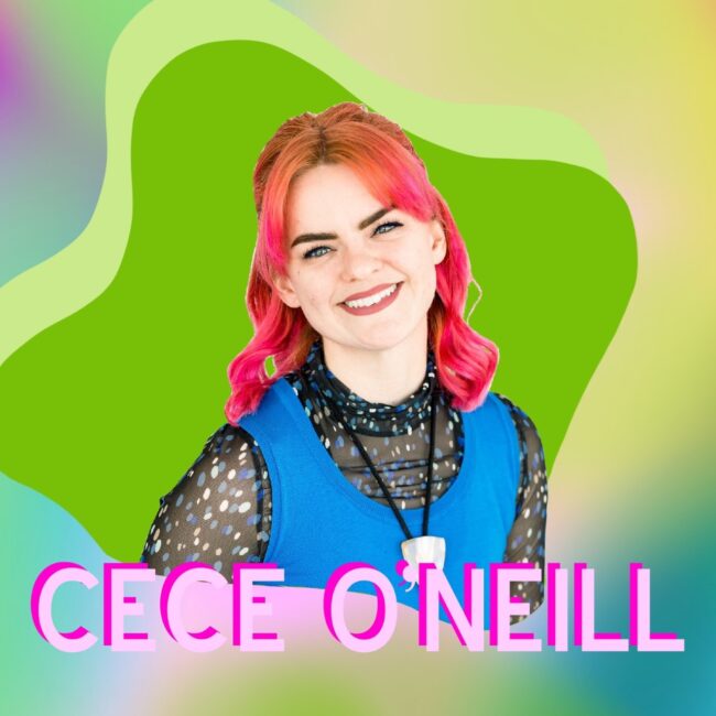 "CeCe O'Neill" superimposed over her headshot